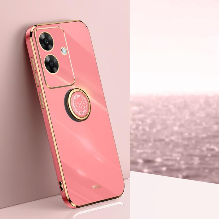 XINLI Straight Edge 6D Electroplate TPU Phone Case with Ring Holder, For Realme C75, For Realme GT 7 Pro 5G, For Realme Note 60 4G, For Realme 13 Pro Global, For Realme 11 5G, For Realme C53 2023