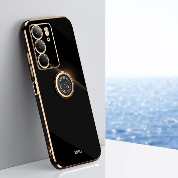 XINLI Straight Edge 6D Electroplate TPU Phone Case with Ring Holder, For Realme Neo7 SE, For Realme14 Pro+, For Realme C75, For Realme GT 7 Pro 5G, For Realme Note 60 4G, For Realme 13 Pro Global
