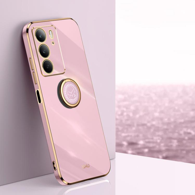 XINLI Straight Edge 6D Electroplate TPU Phone Case with Ring Holder, For Realme C75, For Realme GT 7 Pro 5G, For Realme Note 60 4G, For Realme 13 Pro Global, For Realme 11 5G, For Realme C53 2023