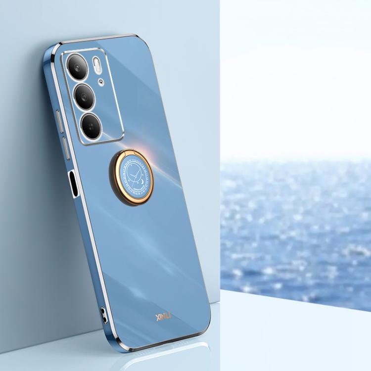 XINLI Straight Edge 6D Electroplate TPU Phone Case with Ring Holder, For Realme Neo7 SE, For Realme14 Pro+, For Realme C75, For Realme GT 7 Pro 5G, For Realme Note 60 4G, For Realme 13 Pro Global