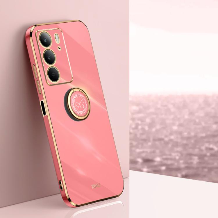 XINLI Straight Edge 6D Electroplate TPU Phone Case with Ring Holder, For Realme C75, For Realme GT 7 Pro 5G, For Realme Note 60 4G, For Realme 13 Pro Global, For Realme 11 5G, For Realme C53 2023