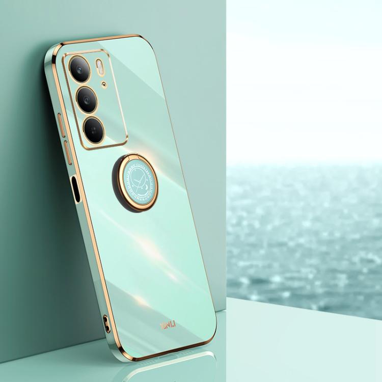XINLI Straight Edge 6D Electroplate TPU Phone Case with Ring Holder, For Realme Neo7 SE, For Realme14 Pro+, For Realme C75, For Realme GT 7 Pro 5G, For Realme Note 60 4G, For Realme 13 Pro Global