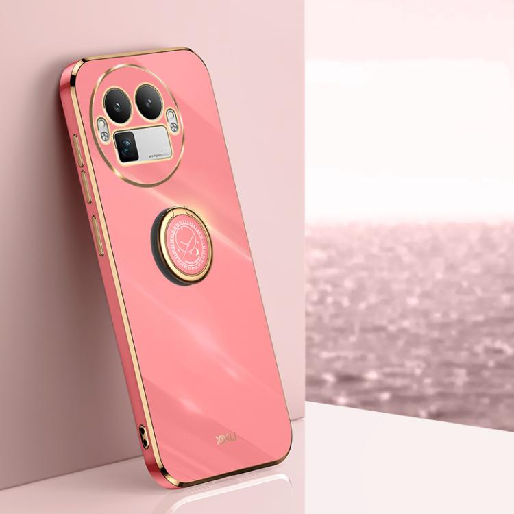 XINLI Straight Edge 6D Electroplate TPU Phone Case with Ring Holder, For Realme Note 80 4G, For Realme 16 Pro 5G, For Realme GT 8 Pro 5G, For Realme 15 5G Global, For Realme 14 5G Global, For Realme Neo7X