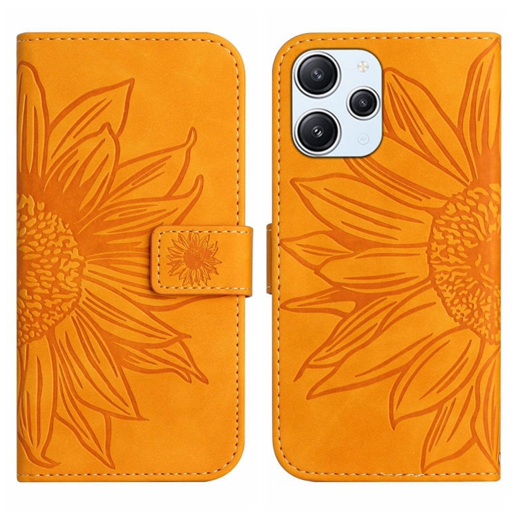 Skin Feel Sun Flower Embossed Flip Leather Phone Case with Lanyard, For Xiaomi Redmi 12 5G, For Xiaomi 13T / 13T Pro, For Xiaomi Redmi 12 4G Global, For Xiaomi Poco F5