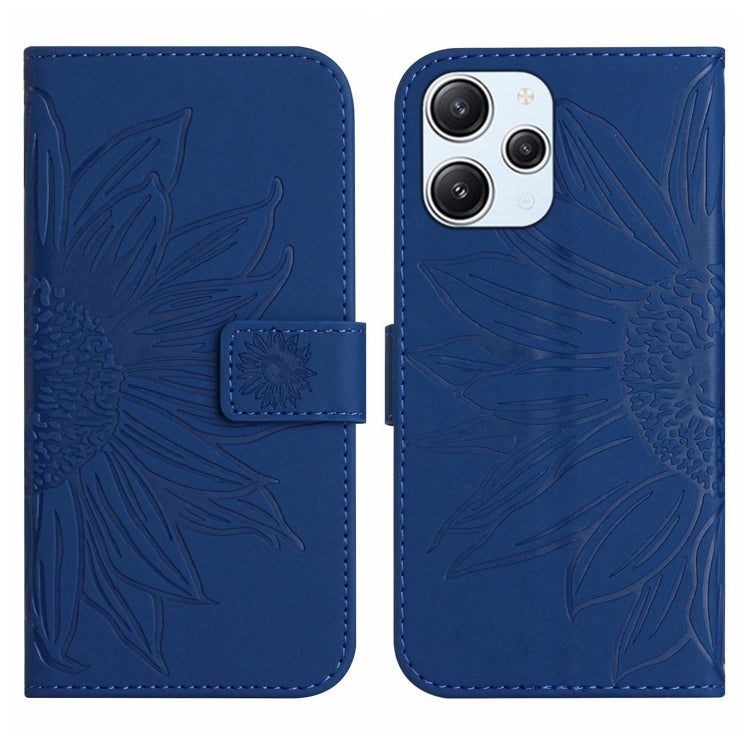 Skin Feel Sun Flower Embossed Flip Leather Phone Case with Lanyard, For Xiaomi Redmi 12 5G, For Xiaomi 13T / 13T Pro, For Xiaomi Redmi 12 4G Global, For Xiaomi Poco F5
