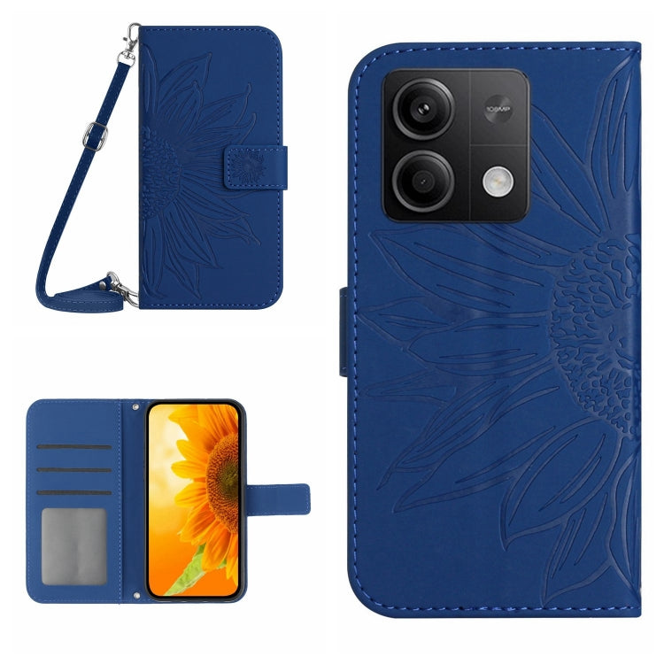 Skin Feel Sun Flower Embossed Flip Leather Phone Case with Lanyard, For Xiaomi Redmi 13 4G Global / 5G Global, For Xiaomi Redmi A3, For Xiaomi Redmi Note 13 4G Global, For Xiaomi Redmi 13C 5G