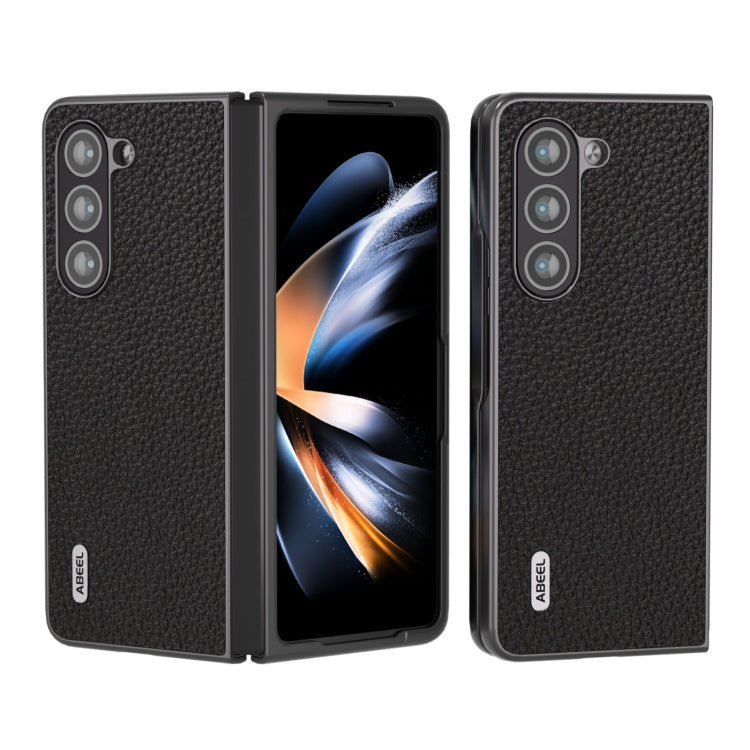 ABEEL Genuine Leather Litchi Texture Phone Case, For Samsung Galaxy Z Flip6 / Flip7 FE, For Samsung Galaxy Z Fold6, For Samsung Galaxy S24 Ultra 5G, For Samsung Galaxy S23 FE 5G, For Samsung Galaxy Z Fold5, For Samsung Galaxy Z Flip5