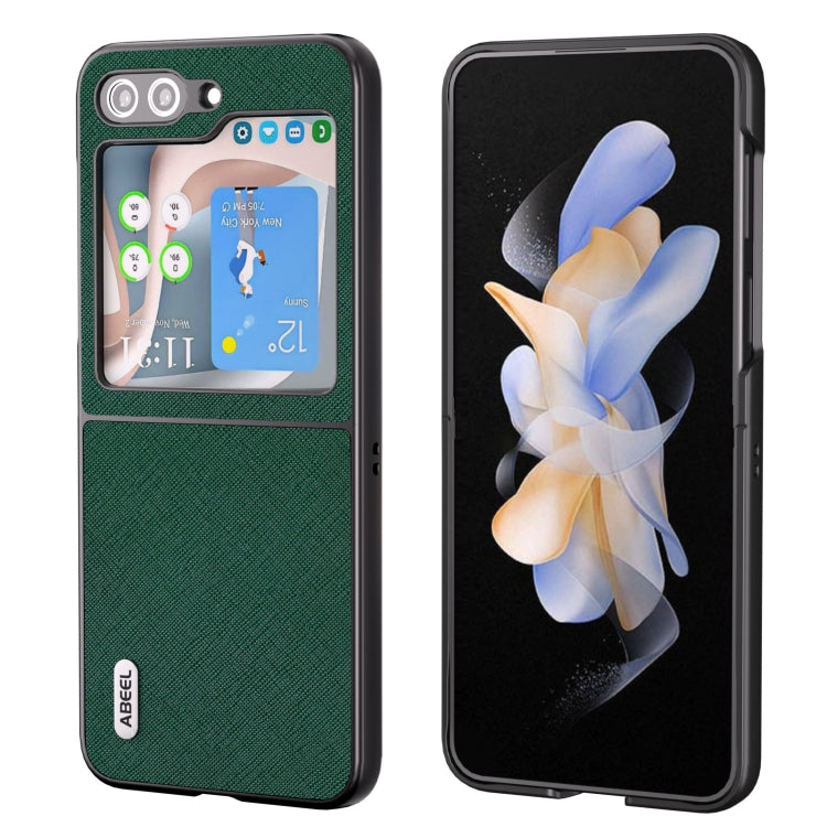 ABEEL Cross Texture Genuine Leather Phone Case, For Samsung Galaxy Z Flip6 / Flip7 FE, For Samsung Galaxy Z Fold6, For Samsung Galaxy S23 FE 5G, For Samsung Galaxy Z Fold5, For Samsung Galaxy Z Flip5