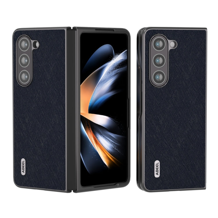 ABEEL Cross Texture Genuine Leather Phone Case, For Samsung Galaxy Z Flip6 / Flip7 FE, For Samsung Galaxy Z Fold6, For Samsung Galaxy S23 FE 5G, For Samsung Galaxy Z Fold5, For Samsung Galaxy Z Flip5