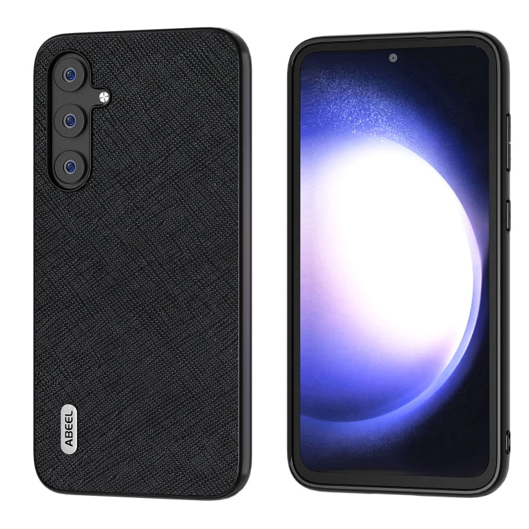 ABEEL Cross Texture Genuine Leather Phone Case, For Samsung Galaxy Z Flip6 / Flip7 FE, For Samsung Galaxy Z Fold6, For Samsung Galaxy S23 FE 5G, For Samsung Galaxy Z Fold5, For Samsung Galaxy Z Flip5