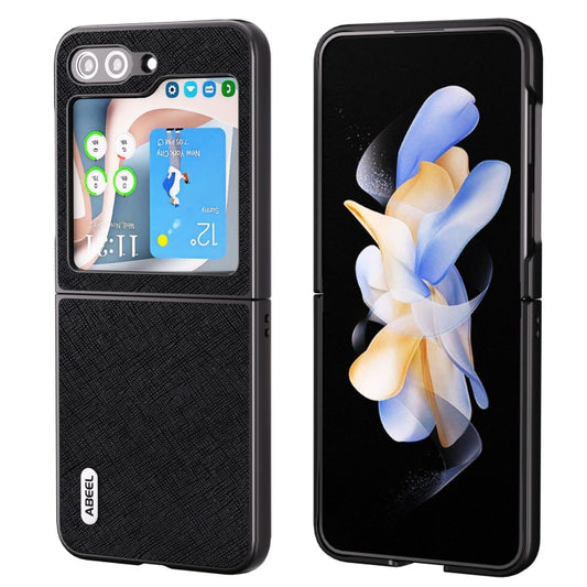 ABEEL Cross Texture Genuine Leather Phone Case, For Samsung Galaxy Z Flip6 / Flip7 FE, For Samsung Galaxy Z Fold6, For Samsung Galaxy S23 FE 5G, For Samsung Galaxy Z Fold5, For Samsung Galaxy Z Flip5