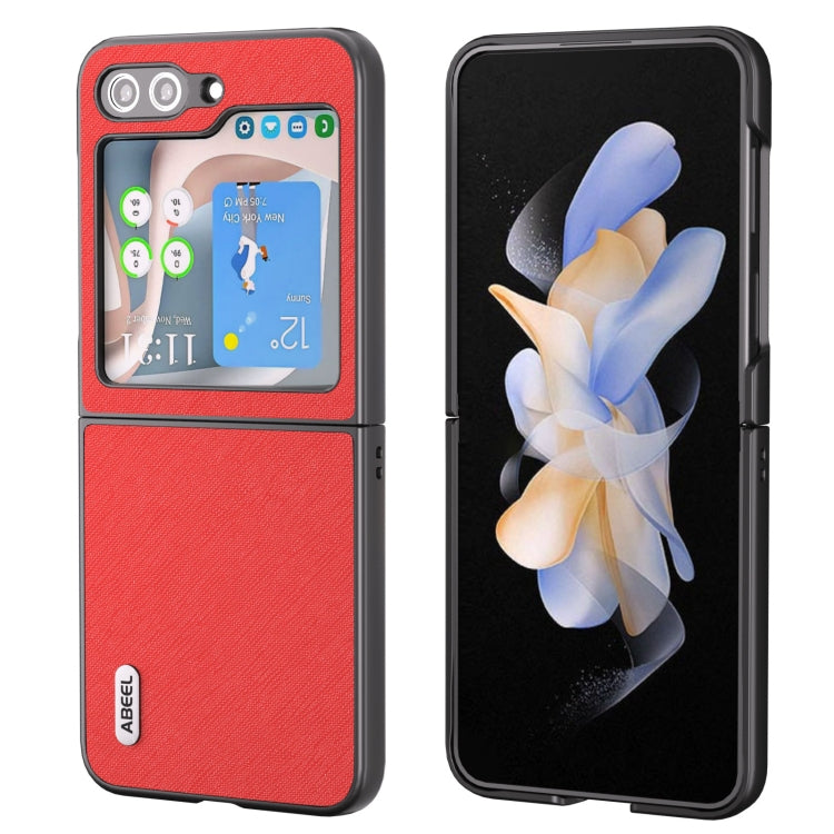 ABEEL Cross Texture Genuine Leather Phone Case, For Samsung Galaxy Z Flip6 / Flip7 FE, For Samsung Galaxy Z Fold6, For Samsung Galaxy S23 FE 5G, For Samsung Galaxy Z Fold5, For Samsung Galaxy Z Flip5