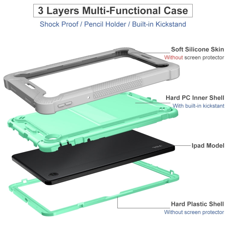 Shockproof Silicone Hybrid PC Tablet Case with Holder, For TCL Tab 10 5G, For TCL Tab 8 LE