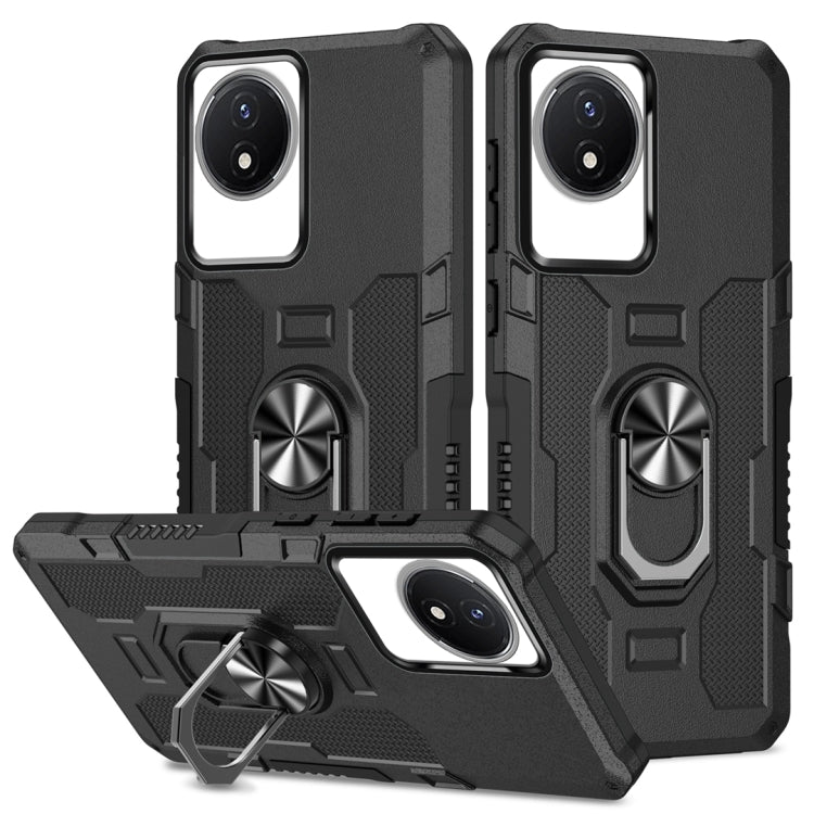 Ring Holder Armor Hybrid Phone Case, For vivo V27e, For vivo Y02, For vivo V27