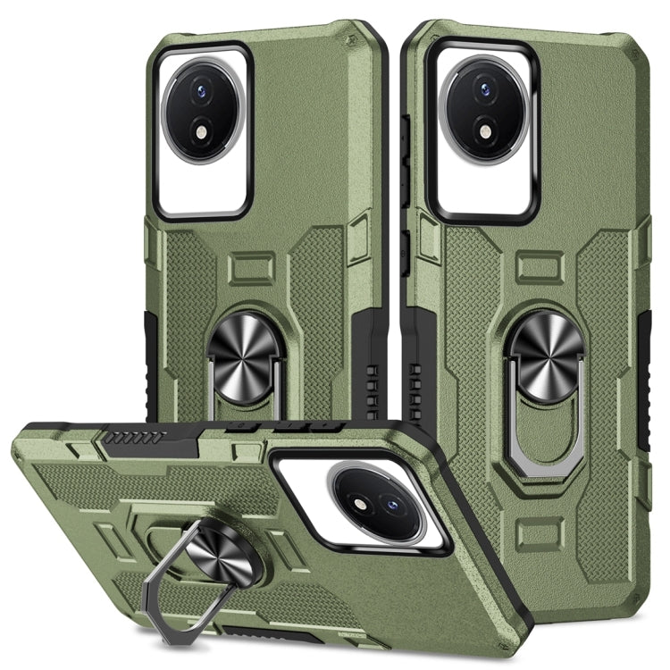 Ring Holder Armor Hybrid Phone Case, For vivo V27e, For vivo Y02, For vivo V27