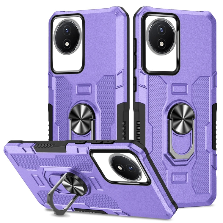 Ring Holder Armor Hybrid Phone Case, For vivo V27e, For vivo Y02, For vivo V27