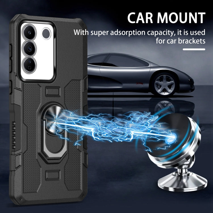 Ring Holder Armor Hybrid Phone Case, For vivo V27e, For vivo Y02, For vivo V27