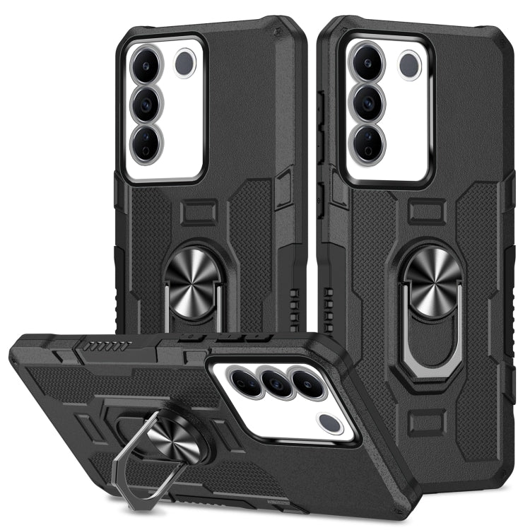 Ring Holder Armor Hybrid Phone Case, For vivo V27e, For vivo Y02, For vivo V27