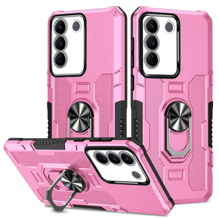 Ring Holder Armor Hybrid Phone Case, For vivo V27e, For vivo Y02, For vivo V27