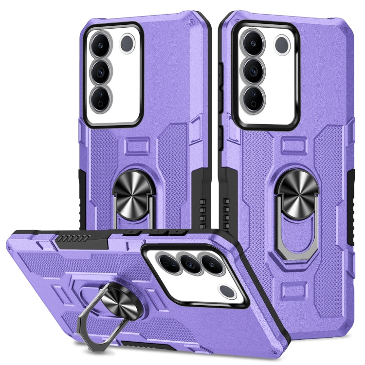Ring Holder Armor Hybrid Phone Case, For vivo V27e, For vivo Y02, For vivo V27