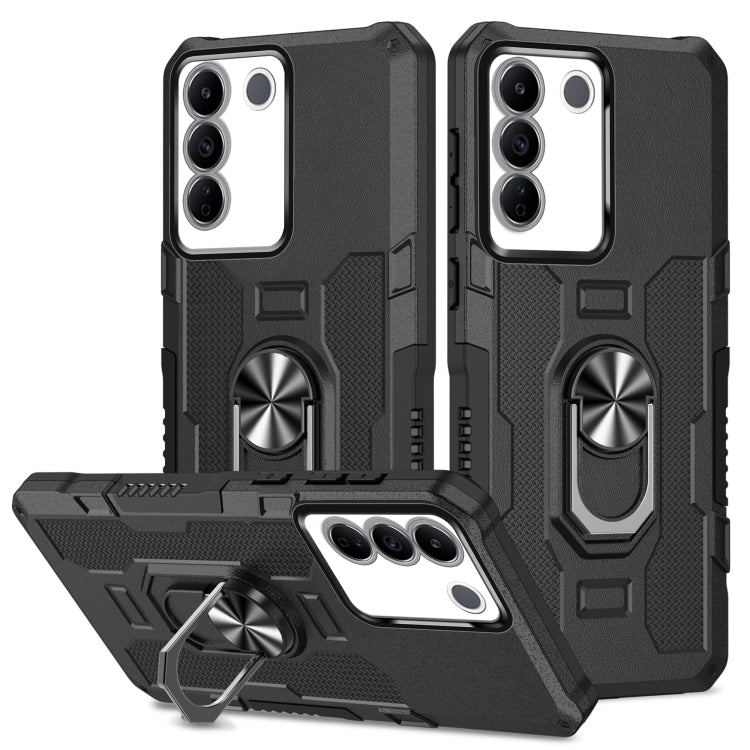 Ring Holder Armor Hybrid Phone Case, For vivo V27e, For vivo Y02, For vivo V27