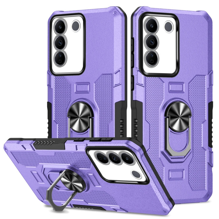 Ring Holder Armor Hybrid Phone Case, For vivo V27e, For vivo Y02, For vivo V27