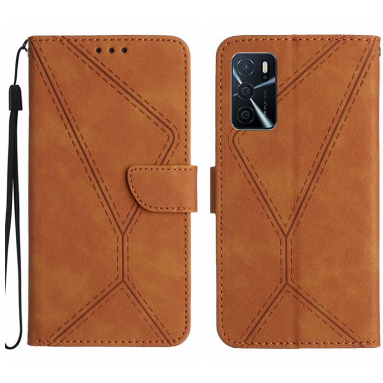 Stitching Embossed Leather Phone Case, For OPPO A17 / A17K, For OPPO A54 4G / A16, For OPPO A54 5G / A74 5G, For OPPO A55s JP, For OPPO A57 4G / A77 4G, For OPPO A78 5G, For OPPO Reno7 A JP, For OPPO Reno8 4G / Reno7 4G