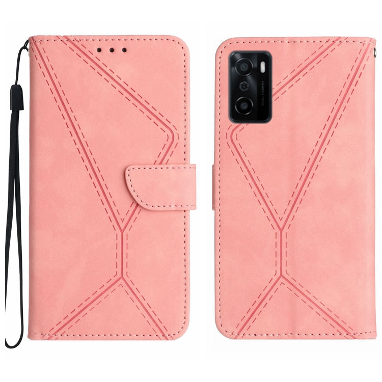Stitching Embossed Leather Phone Case, For OPPO A17 / A17K, For OPPO A54 4G / A16, For OPPO A54 5G / A74 5G, For OPPO A55s JP, For OPPO A57 4G / A77 4G, For OPPO A78 5G, For OPPO Reno7 A JP, For OPPO Reno8 4G / Reno7 4G