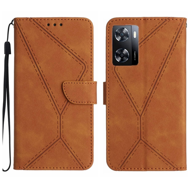 Stitching Embossed Leather Phone Case, For OPPO A17 / A17K, For OPPO A54 4G / A16, For OPPO A54 5G / A74 5G, For OPPO A55s JP, For OPPO A57 4G / A77 4G, For OPPO A78 5G, For OPPO Reno7 A JP, For OPPO Reno8 4G / Reno7 4G