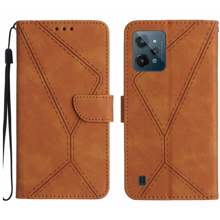 Stitching Embossed Leather Phone Case, For Realme C31, For Realme C55, For Realme 9i / OPPO A36 4G, For Realme 10 4G, For Realme 10 5G / 9i 5G, For Realme 10 Pro+, For Realme C33 2023 / 2022, For Realme C35