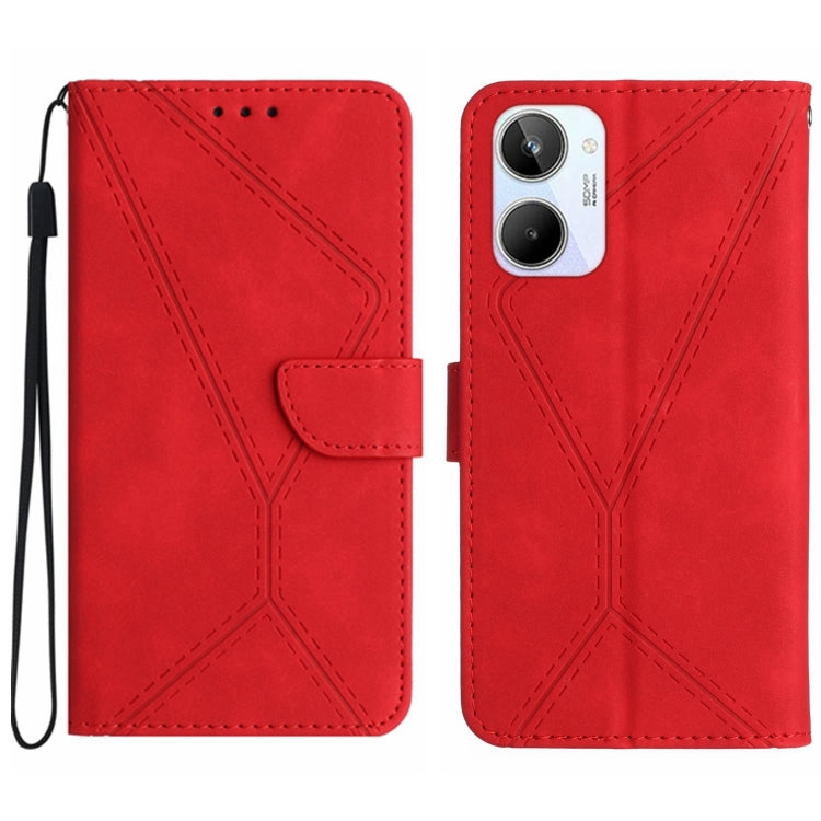 Stitching Embossed Leather Phone Case, For Realme C31, For Realme C55, For Realme 9i / OPPO A36 4G, For Realme 10 4G, For Realme 10 5G / 9i 5G, For Realme 10 Pro+, For Realme C33 2023 / 2022, For Realme C35
