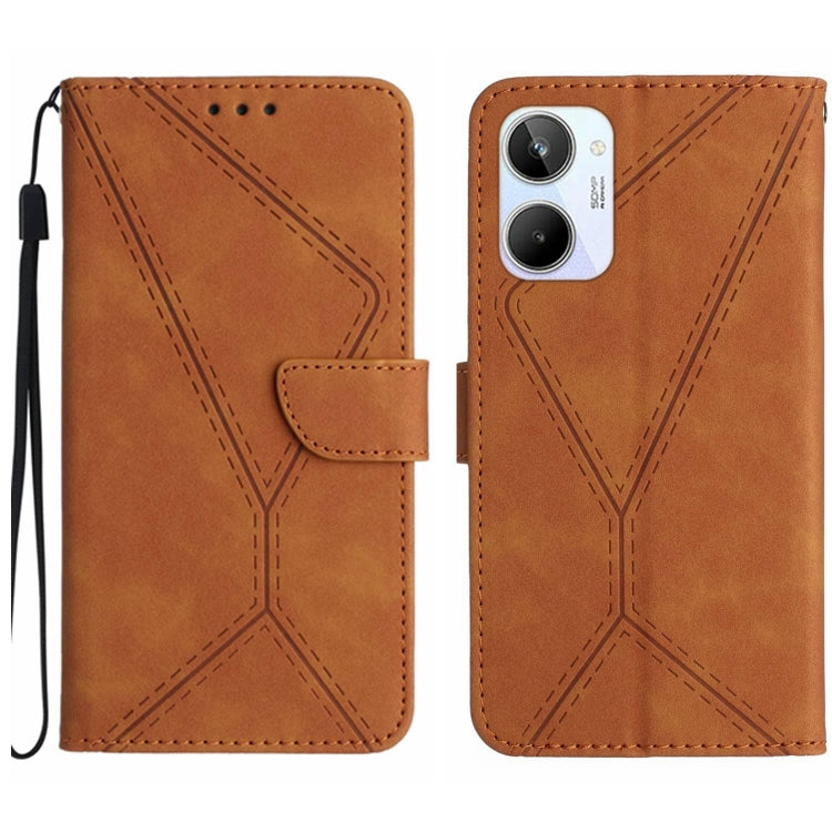 Stitching Embossed Leather Phone Case, For Realme C31, For Realme C55, For Realme 9i / OPPO A36 4G, For Realme 10 4G, For Realme 10 5G / 9i 5G, For Realme 10 Pro+, For Realme C33 2023 / 2022, For Realme C35