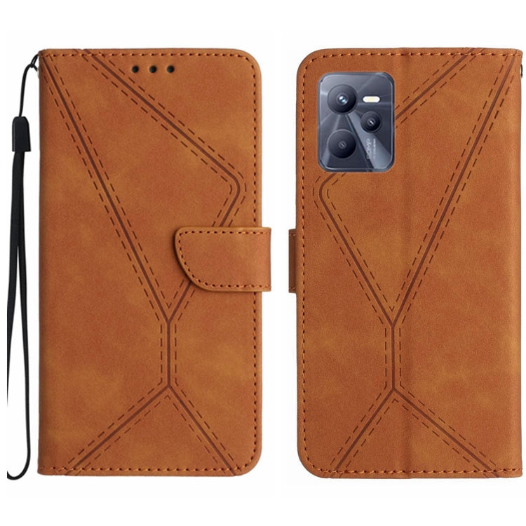 Stitching Embossed Leather Phone Case, For Realme C31, For Realme C55, For Realme 9i / OPPO A36 4G, For Realme 10 4G, For Realme 10 5G / 9i 5G, For Realme 10 Pro+, For Realme C33 2023 / 2022, For Realme C35