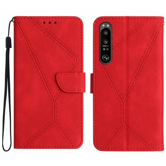 Stitching Embossed Leather Phone Case, For Sony Xperia 1 III, For Sony Xperia 1 IV, For Sony Xperia 1 V, For Sony Xperia 5 III, For Sony Xperia 5 IV, For Sony Xperia 5 V, For Sony Xperia 10 III, For Sony Xperia 10 IV