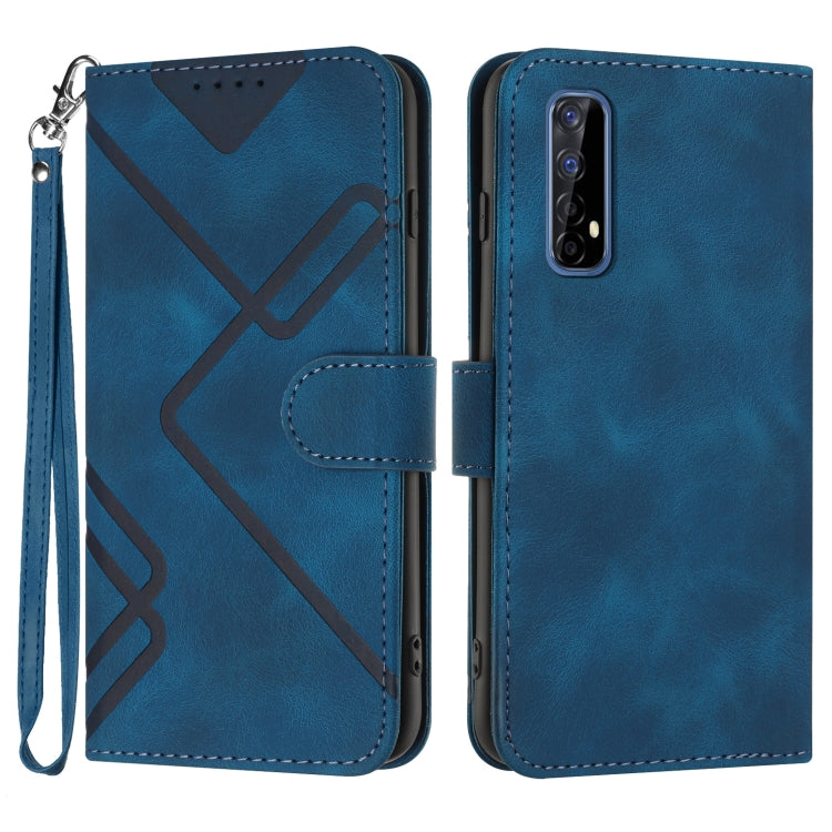 Line Pattern Skin Feel Leather Phone Case, For Realme 7 / Narzo 20 Pro, For Realme 7 Pro, For OPPO A79 5G