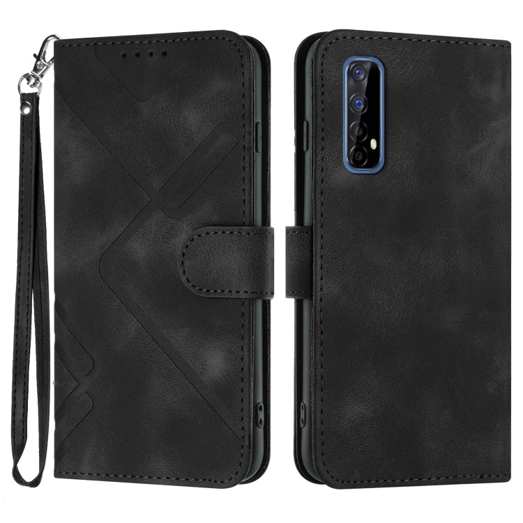 Line Pattern Skin Feel Leather Phone Case, For Realme 7 / Narzo 20 Pro, For Realme 7 Pro, For OPPO A79 5G