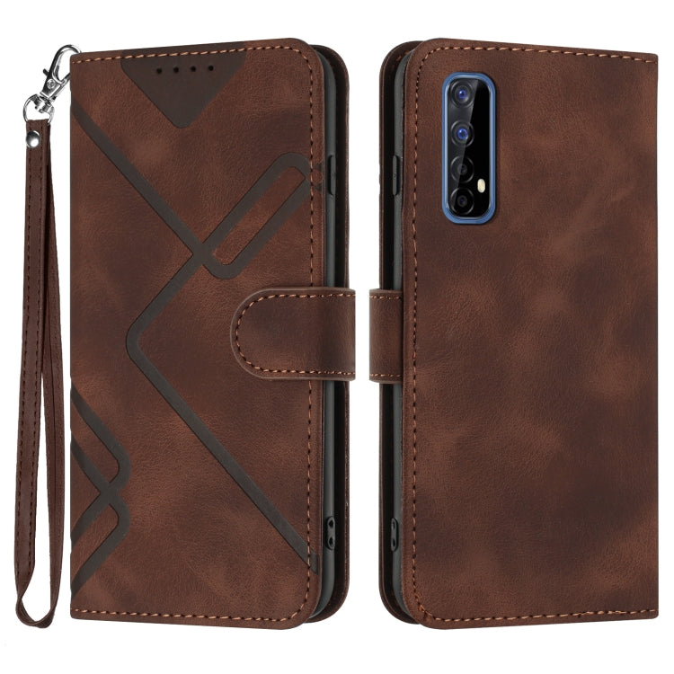 Line Pattern Skin Feel Leather Phone Case, For Realme 7 / Narzo 20 Pro, For Realme 7 Pro, For OPPO A79 5G