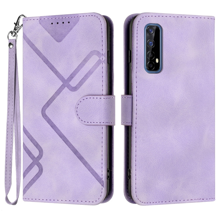 Line Pattern Skin Feel Leather Phone Case, For Realme 7 / Narzo 20 Pro, For Realme 7 Pro, For OPPO A79 5G