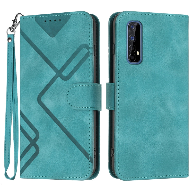 Line Pattern Skin Feel Leather Phone Case, For Realme 7 / Narzo 20 Pro, For Realme 7 Pro, For OPPO A79 5G
