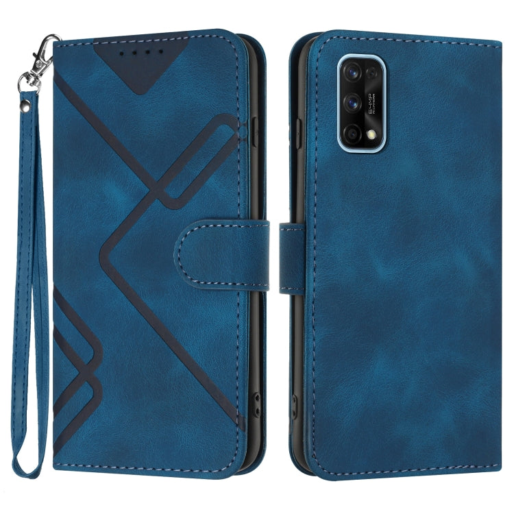 Line Pattern Skin Feel Leather Phone Case, For Realme 7 / Narzo 20 Pro, For Realme 7 Pro, For OPPO A79 5G