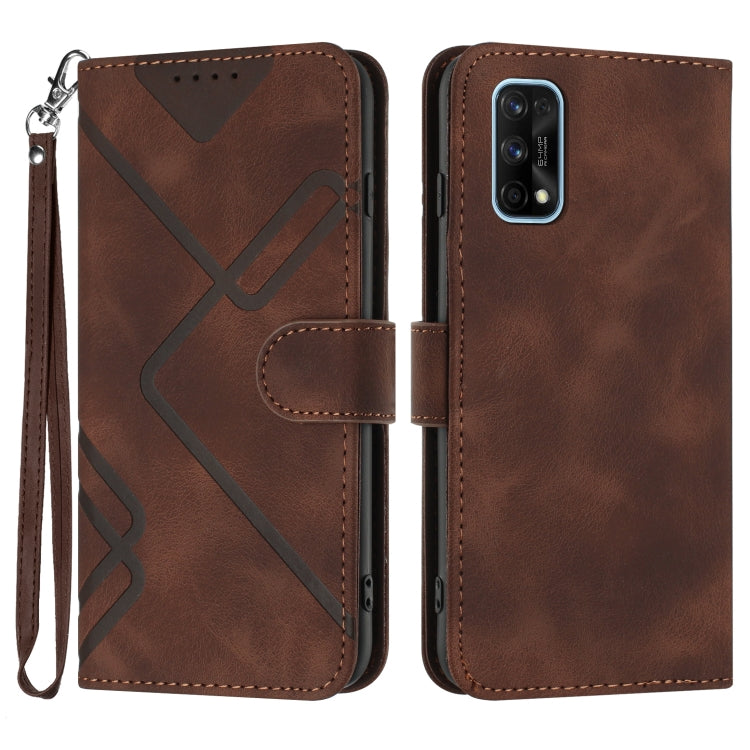 Line Pattern Skin Feel Leather Phone Case, For Realme 7 / Narzo 20 Pro, For Realme 7 Pro, For OPPO A79 5G