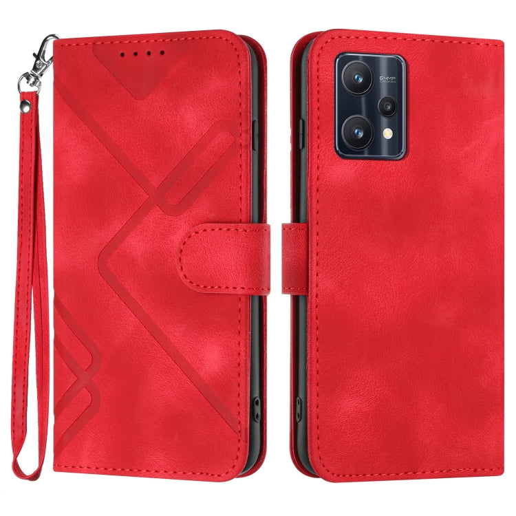 Line Pattern Skin Feel Leather Phone Case, For Realme 10 4G, For Realme V23, For Realme 9 Pro+, For Realme C20 / C11 2021 / C21, For Realme Narzo 30A/C25/C25s, For Realme 8 4G / 8 Pro, For Realme GT 5G / GT Neo, For Realme C15/C12/Narzo 20/7i Global