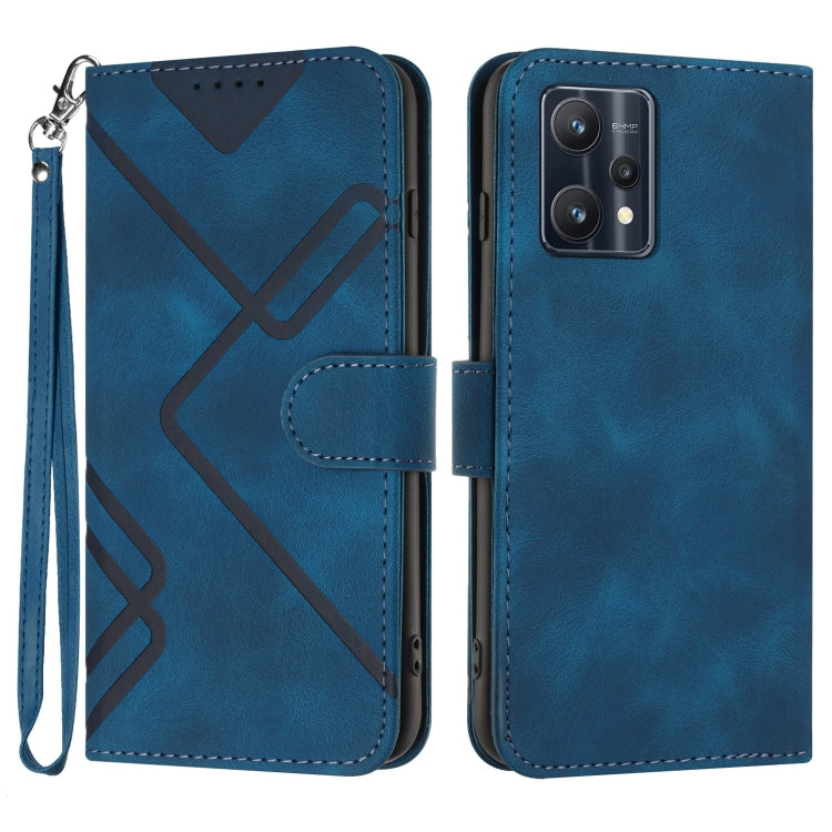 Line Pattern Skin Feel Leather Phone Case, For Realme 10 4G, For Realme V23, For Realme 9 Pro+, For Realme C20 / C11 2021 / C21, For Realme Narzo 30A/C25/C25s, For Realme 8 4G / 8 Pro, For Realme GT 5G / GT Neo, For Realme C15/C12/Narzo 20/7i Global