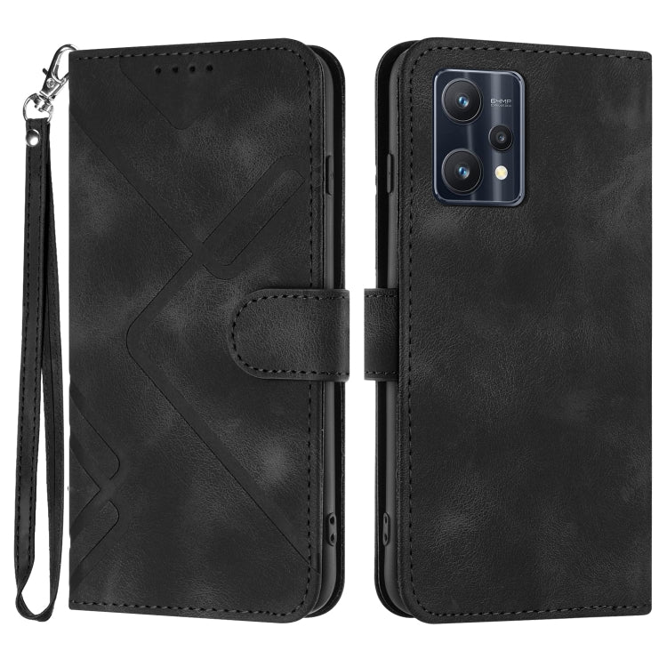 Line Pattern Skin Feel Leather Phone Case, For Realme 10 4G, For Realme V23, For Realme 9 Pro+, For Realme C20 / C11 2021 / C21, For Realme Narzo 30A/C25/C25s, For Realme 8 4G / 8 Pro, For Realme GT 5G / GT Neo, For Realme C15/C12/Narzo 20/7i Global