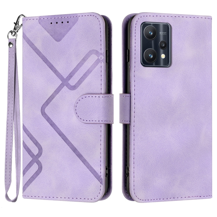 Line Pattern Skin Feel Leather Phone Case, For Realme 10 4G, For Realme V23, For Realme 9 Pro+, For Realme C20 / C11 2021 / C21, For Realme Narzo 30A/C25/C25s, For Realme 8 4G / 8 Pro, For Realme GT 5G / GT Neo, For Realme C15/C12/Narzo 20/7i Global