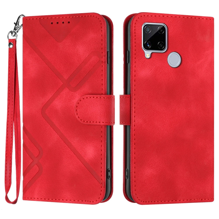 Line Pattern Skin Feel Leather Phone Case, For Realme 9 Pro+, For Realme C20 / C11 2021 / C21, For Realme Narzo 30A/C25/C25s, For Realme 8 4G / 8 Pro, For Realme GT 5G / GT Neo, For Realme C15/C12/Narzo 20/7i Global, For Realme 7 / Narzo 20 Pro        ...