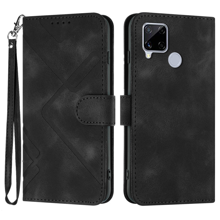 Line Pattern Skin Feel Leather Phone Case, For Realme 9 Pro+, For Realme C20 / C11 2021 / C21, For Realme Narzo 30A/C25/C25s, For Realme 8 4G / 8 Pro, For Realme GT 5G / GT Neo, For Realme C15/C12/Narzo 20/7i Global, For Realme 7 / Narzo 20 Pro        ...