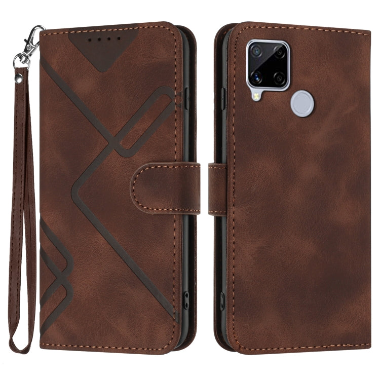 Line Pattern Skin Feel Leather Phone Case, For Realme 9 Pro+, For Realme C20 / C11 2021 / C21, For Realme Narzo 30A/C25/C25s, For Realme 8 4G / 8 Pro, For Realme GT 5G / GT Neo, For Realme C15/C12/Narzo 20/7i Global, For Realme 7 / Narzo 20 Pro        ...