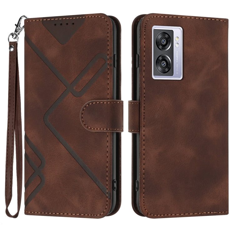 Line Pattern Skin Feel Leather Phone Case, For Realme 10 4G, For Realme V23, For Realme 9 Pro+, For Realme C20 / C11 2021 / C21, For Realme Narzo 30A/C25/C25s, For Realme 8 4G / 8 Pro, For Realme GT 5G / GT Neo, For Realme C15/C12/Narzo 20/7i Global