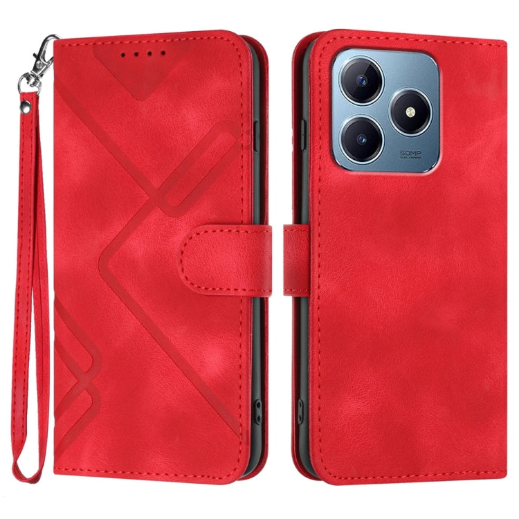 Line Pattern Skin Feel Leather Phone Case, For Realme GT 6 / GT 6T, For Realme C63 / C61 Global, For Realme  12 Lite / C67 4G Global, For Realme GT5 Pro, For Realme 10 Pro, For Realme 10 Pro+, For Realme 10 4G, For Realme V23